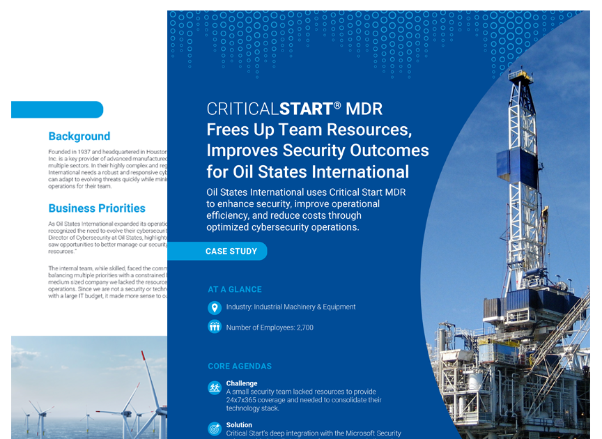 Preview image for Oil States International case study on improved security and operational efficiency with MDR.