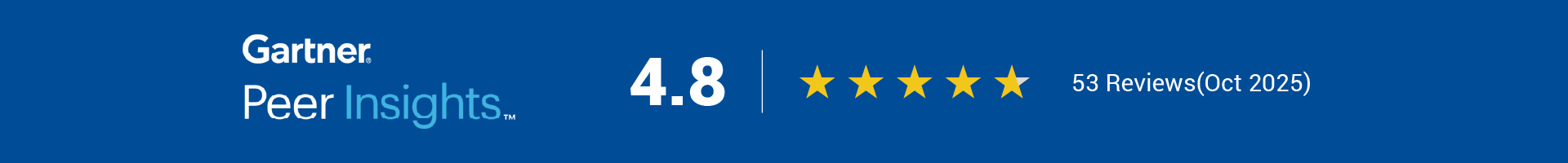 Rated 4.8 out of 5 by Garter Peer Insights